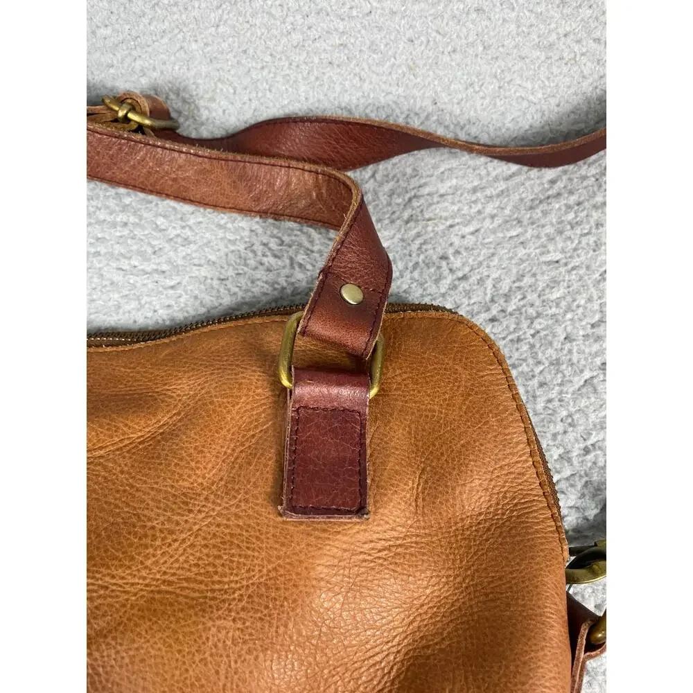 Anabaglish Womens Large Brown Leather Purse Embroidered Satchel - Picture 10 of 13